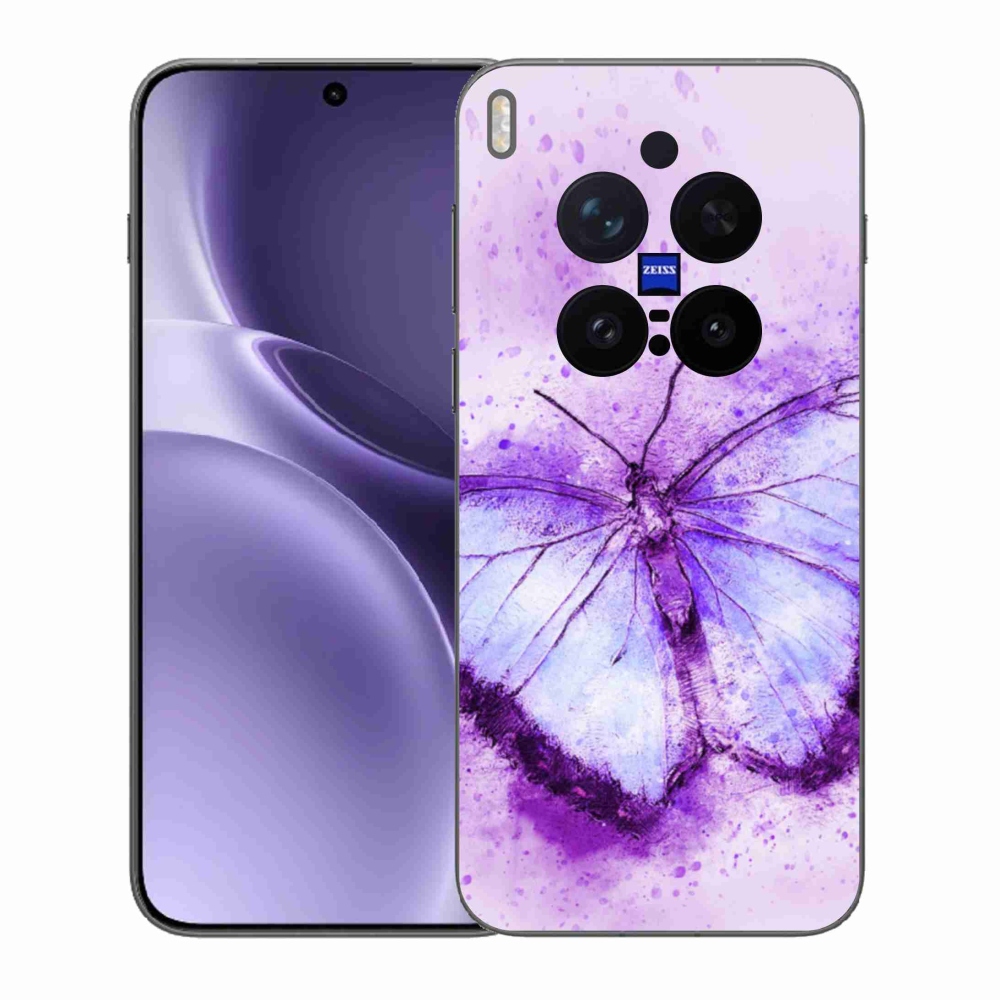 Gelový kryt mmCase na Vivo X300 Pro - fialový motýl