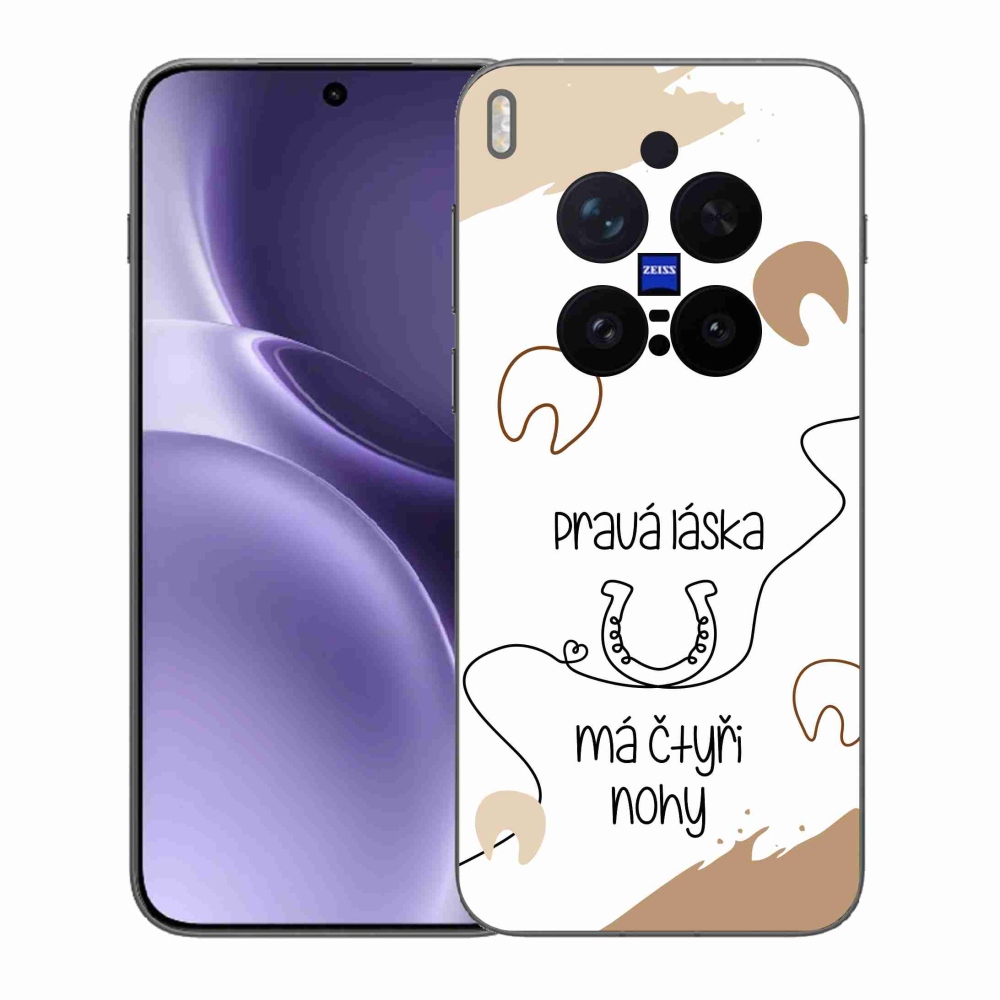 Gelový kryt mmCase na Vivo X300 Pro - koňský motiv bílé pozadí
