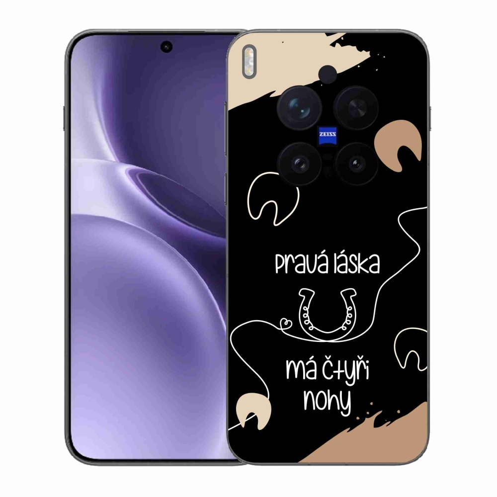 Gelový kryt mmCase na Vivo X300 Pro - koňský motiv černé pozadí