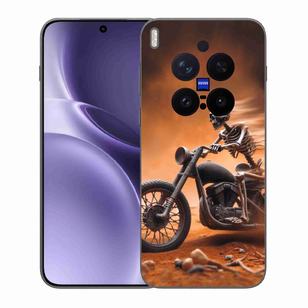 Gelový kryt mmCase na Vivo X300 Pro - kostra na motorce