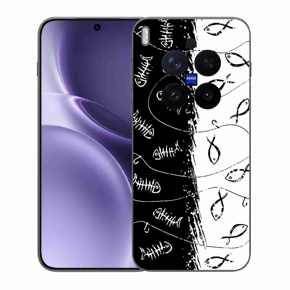 Gelový kryt mmCase na Vivo X300 Pro - kostry a rybky