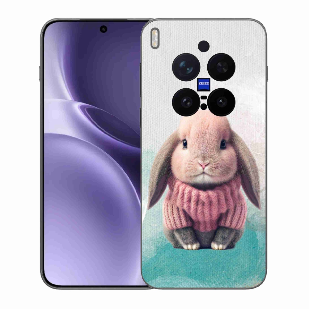 Gelový kryt mmCase na Vivo X300 Pro - králíček ve svetru