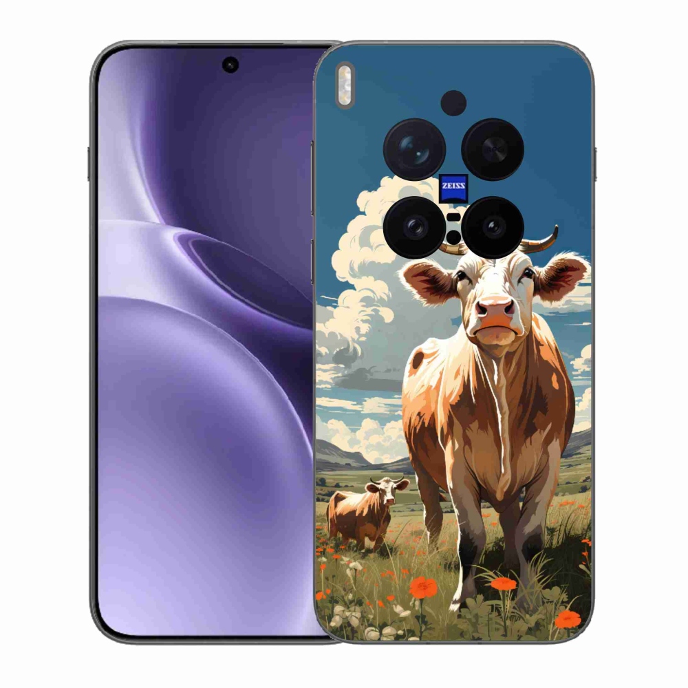 Gelový kryt mmCase na Vivo X300 Pro - krávy na louce