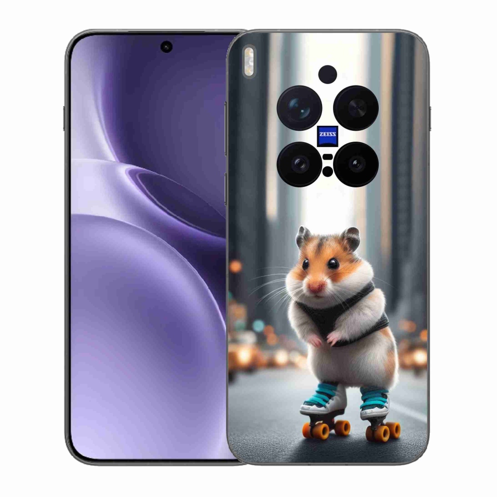 Gelový kryt mmCase na Vivo X300 Pro - křeček na bruslích