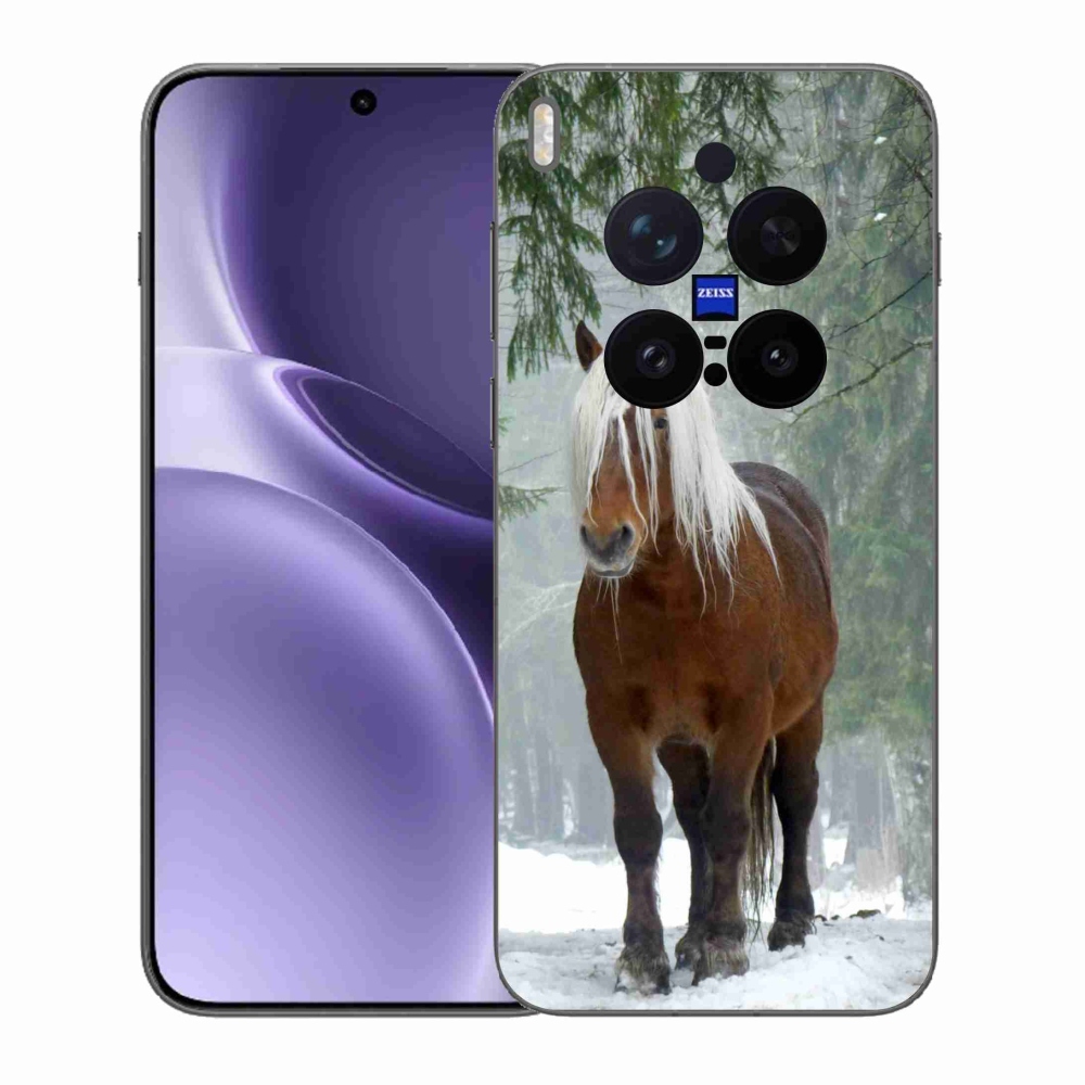 Gelový kryt mmCase na Vivo X300 Pro - kůň v lese