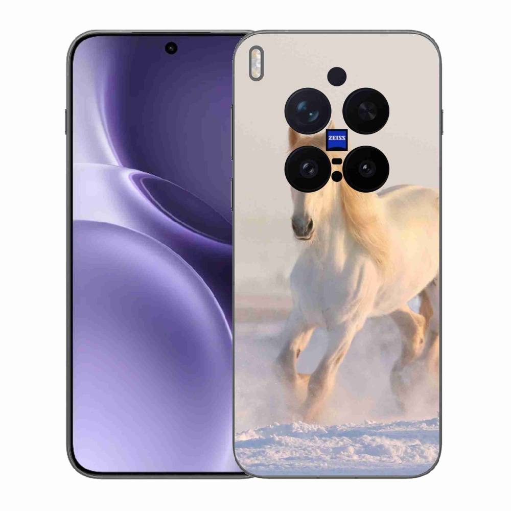Gelový kryt mmCase na Vivo X300 Pro - kůň ve sněhu
