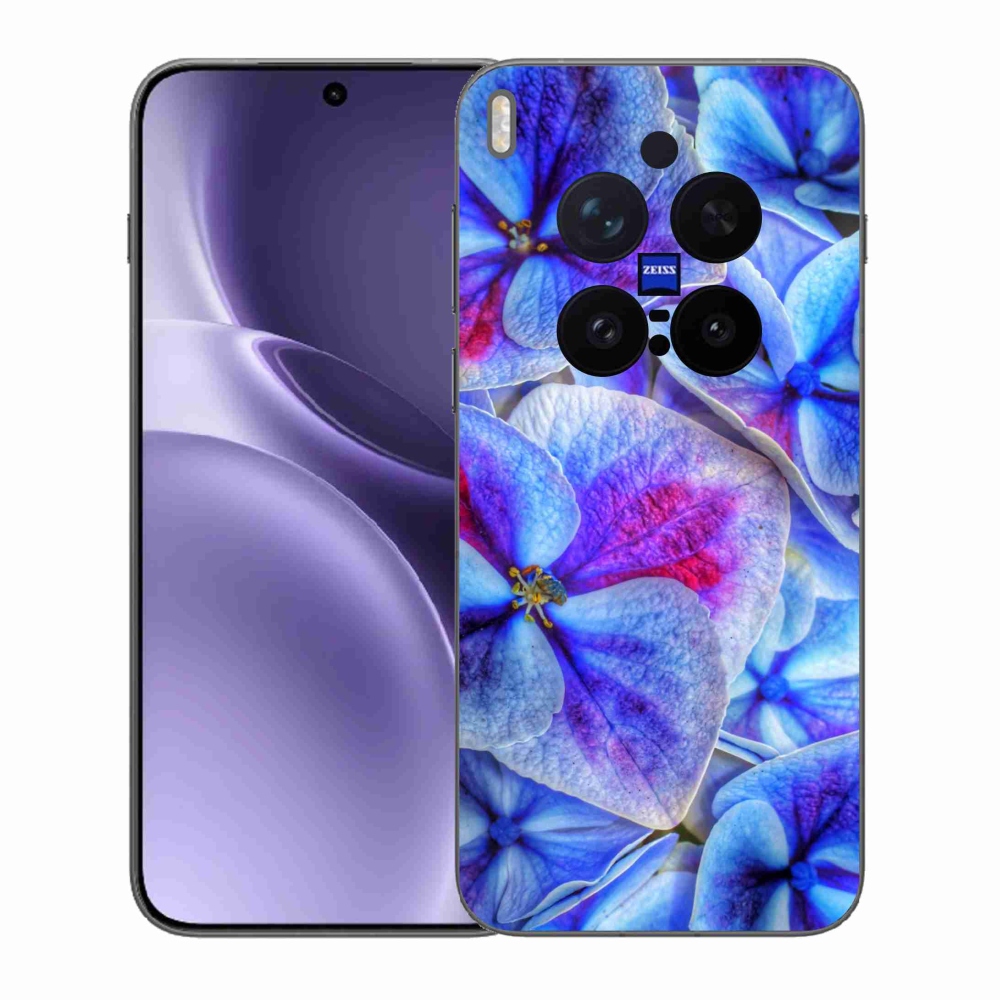 Gelový kryt mmCase na Vivo X300 Pro - modré květy 1