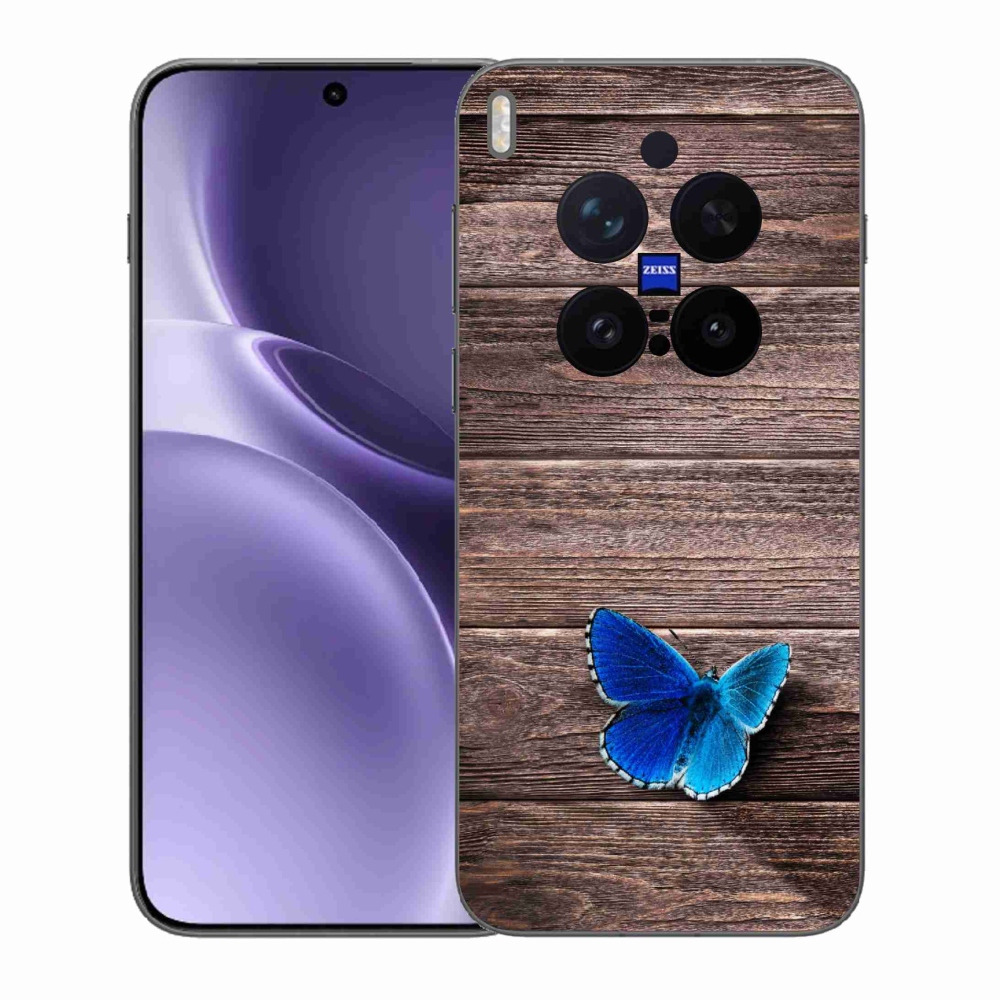 Gelový kryt mmCase na Vivo X300 Pro - modrý motýl 1