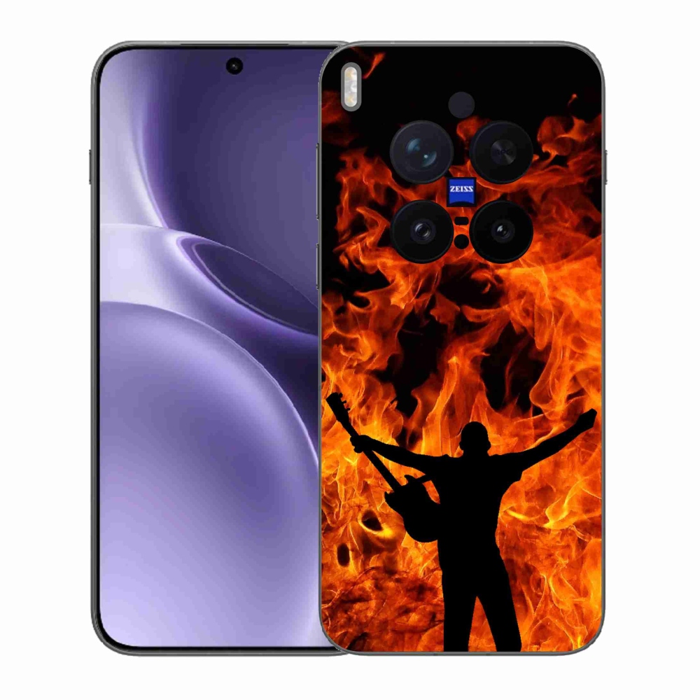 Gelový kryt mmCase na Vivo X300 Pro - muzikant a oheň