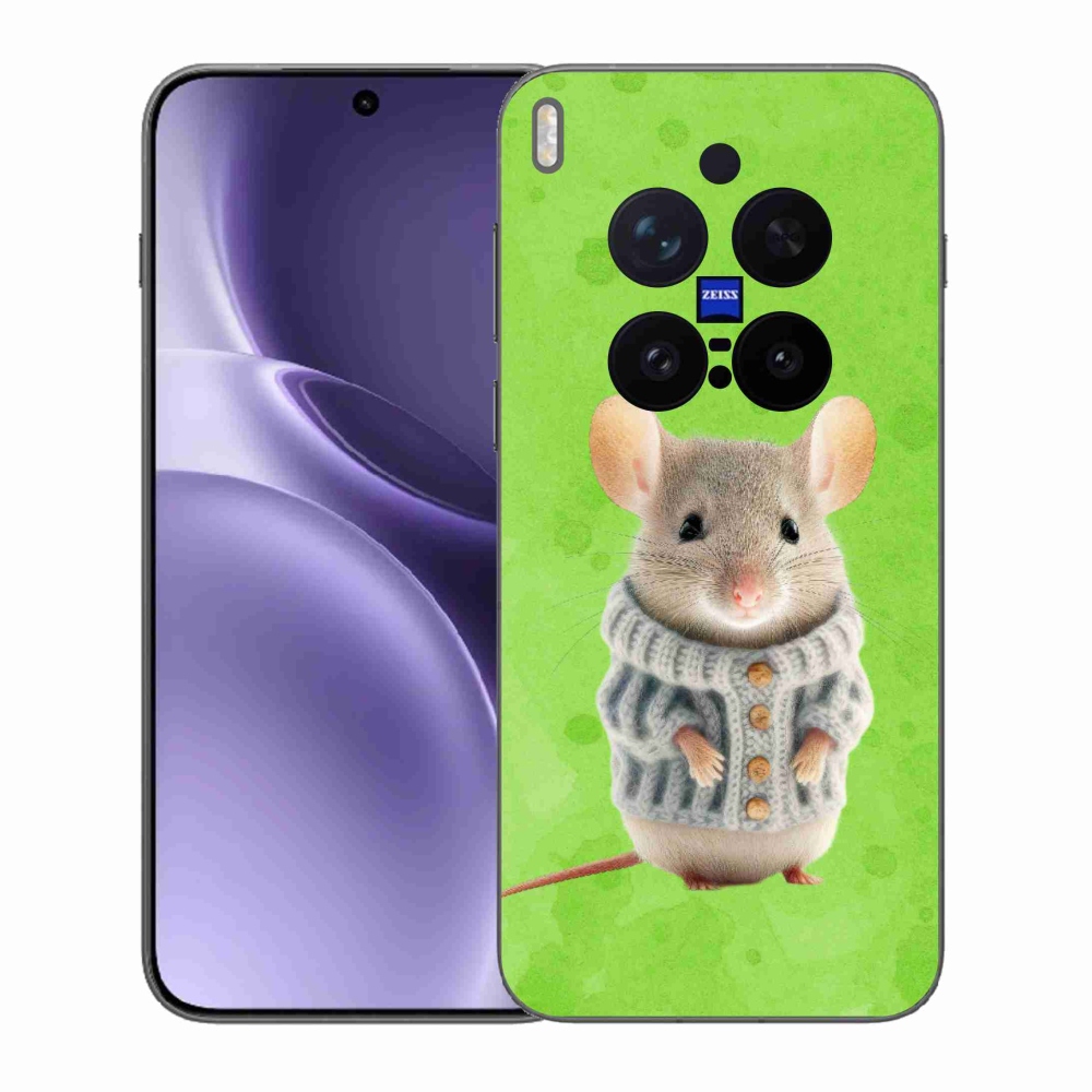 Gelový kryt mmCase na Vivo X300 Pro - myška ve svetru