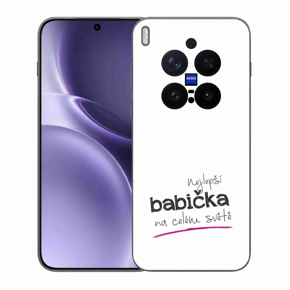 Gelový kryt mmCase na Vivo X300 Pro - nejlepší babička 4 bílé pozadí