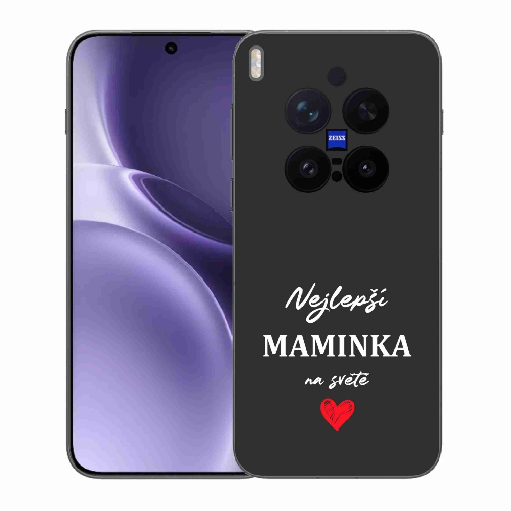 Gelový kryt mmCase na Vivo X300 Pro - nejlepší maminka 1 černé pozadí