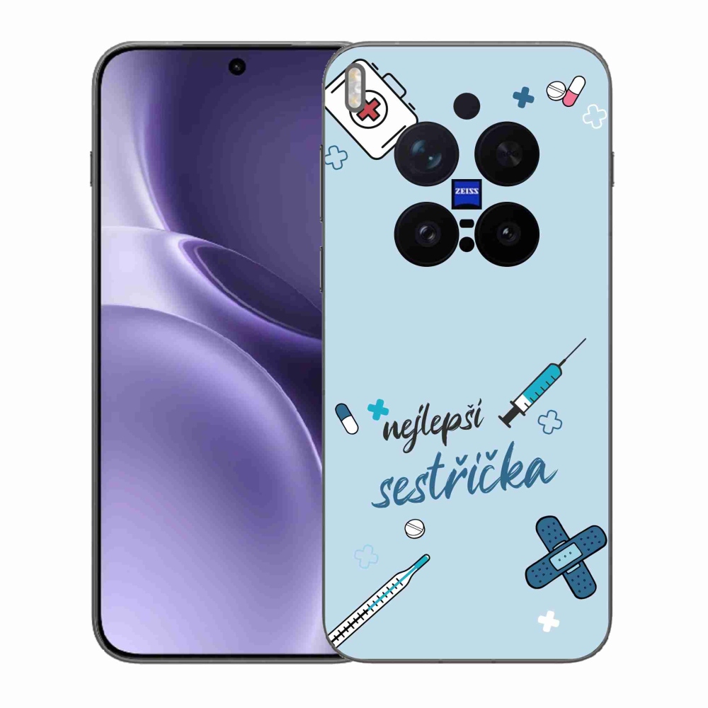 Gelový kryt mmCase na Vivo X300 Pro - nejlepší sestřička modré pozadí