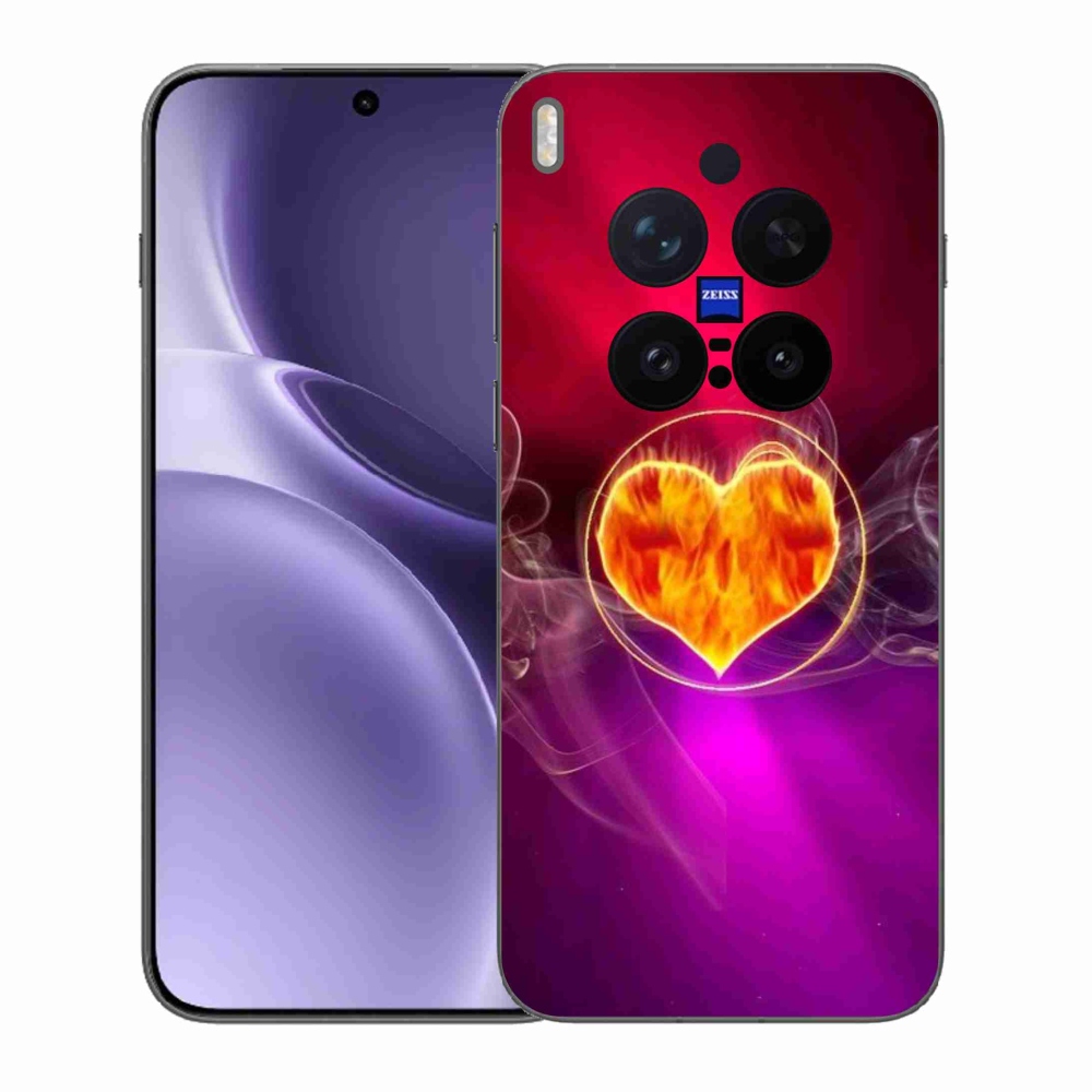 Gelový kryt mmCase na Vivo X300 Pro - ohnivé srdce
