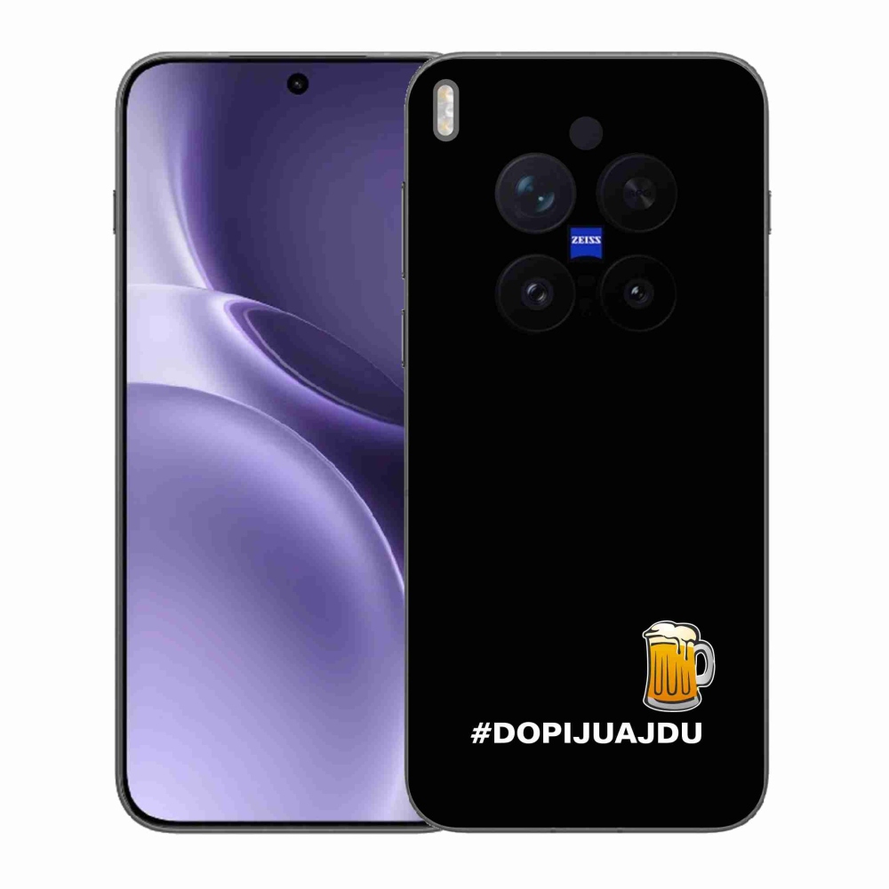 Gelový kryt mmCase na Vivo X300 Pro - pivní motiv 1 černé pozadí