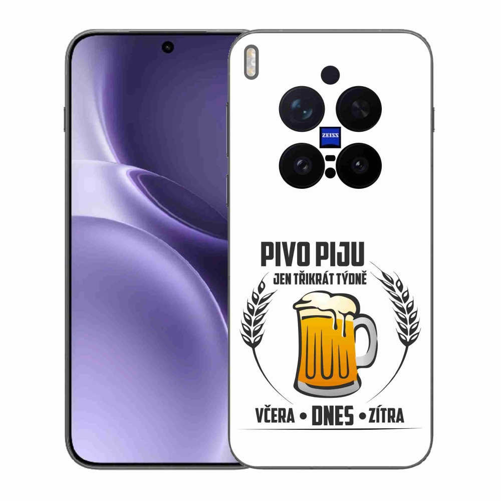 Gelový kryt mmCase na Vivo X300 Pro - pivní motiv bílé pozadí