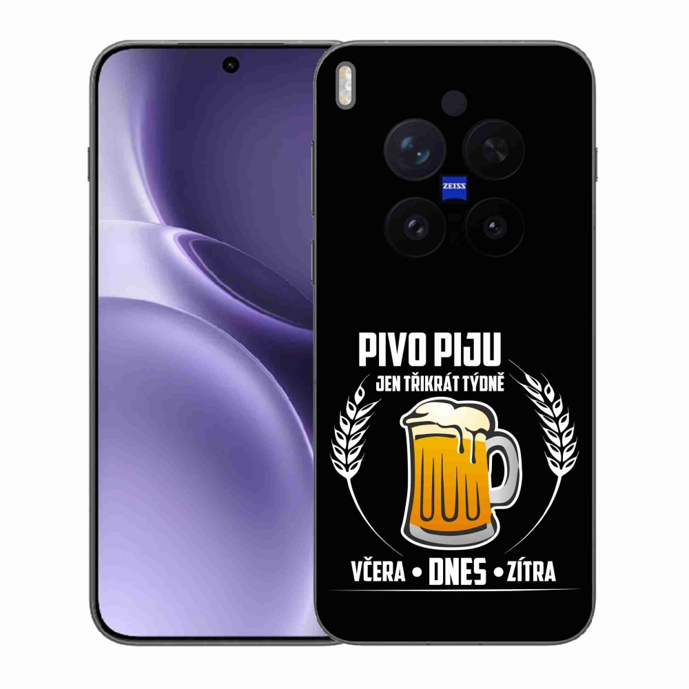 Gelový kryt mmCase na Vivo X300 Pro - pivní motiv černé pozadí