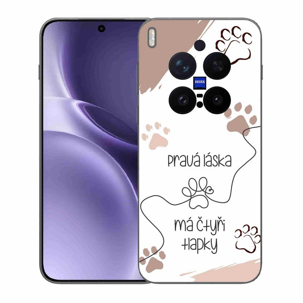 Gelový kryt mmCase na Vivo X300 Pro - psí motiv 1 bílé pozadí