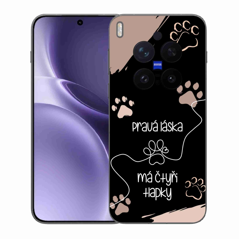 Gelový kryt mmCase na Vivo X300 Pro - psí motiv 1 černé pozadí