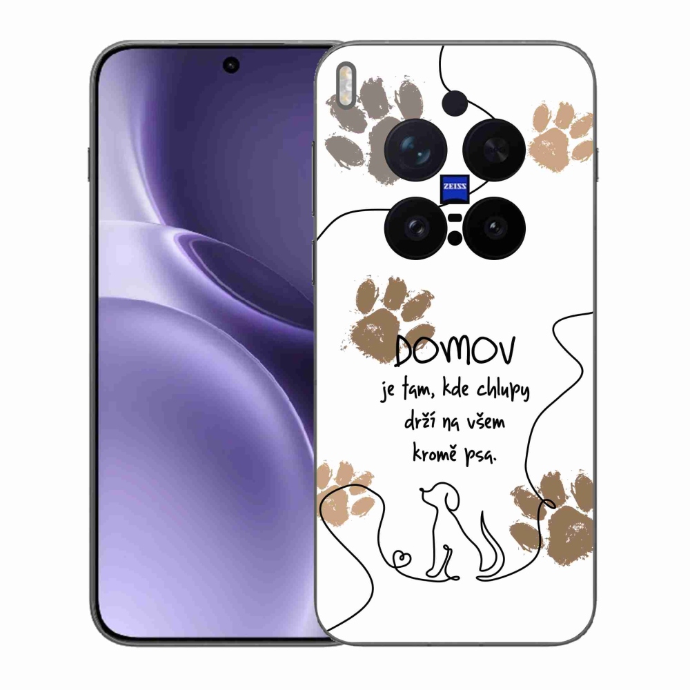 Gelový kryt mmCase na Vivo X300 Pro - psí motiv bílé pozadí