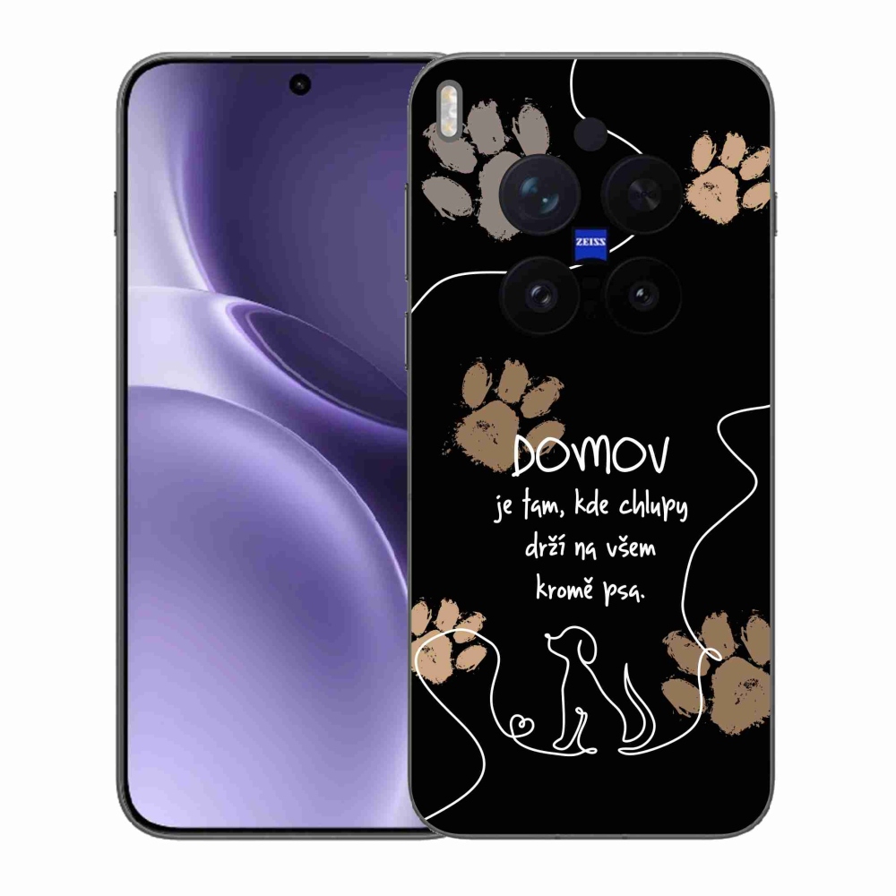 Gelový kryt mmCase na Vivo X300 Pro - psí motiv černé pozadí