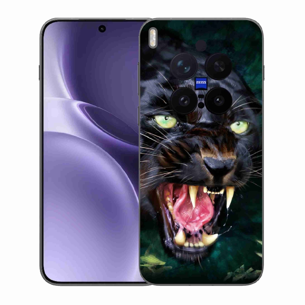 Gelový kryt mmCase na Vivo X300 Pro - rozzuřený černý panter