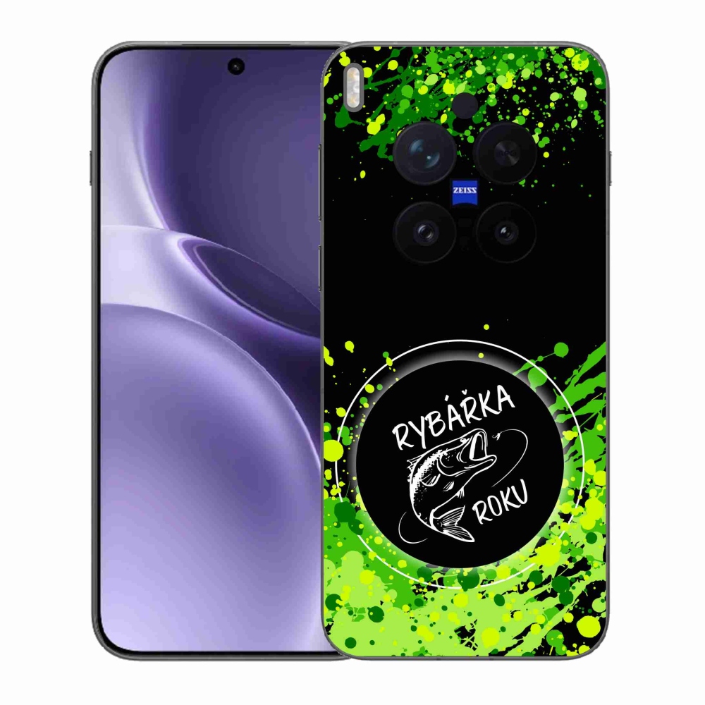 Gelový kryt mmCase na Vivo X300 Pro - rybářka roku černé pozadí