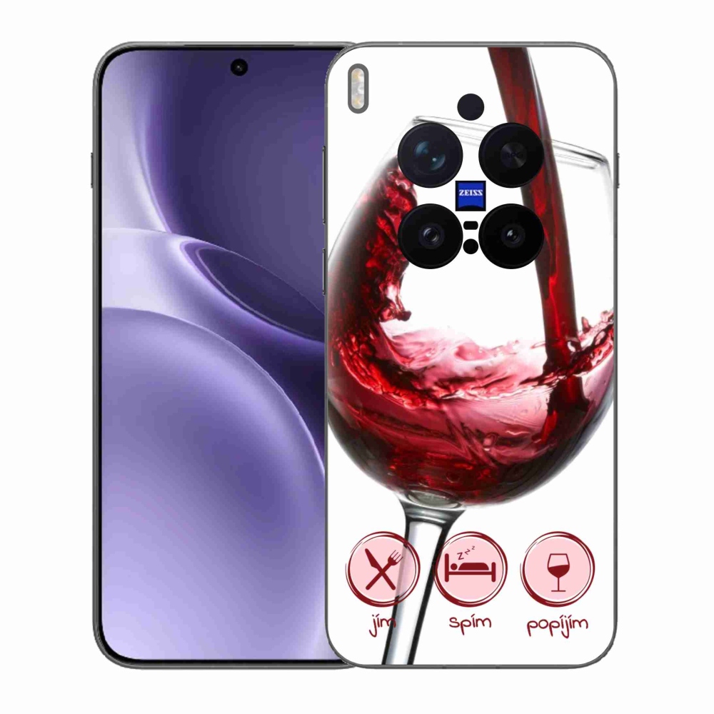 Gelový kryt mmCase na Vivo X300 Pro - sklenička vína červené