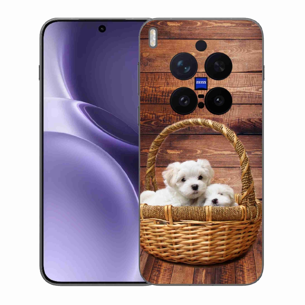 Gelový kryt mmCase na Vivo X300 Pro - štěňátka