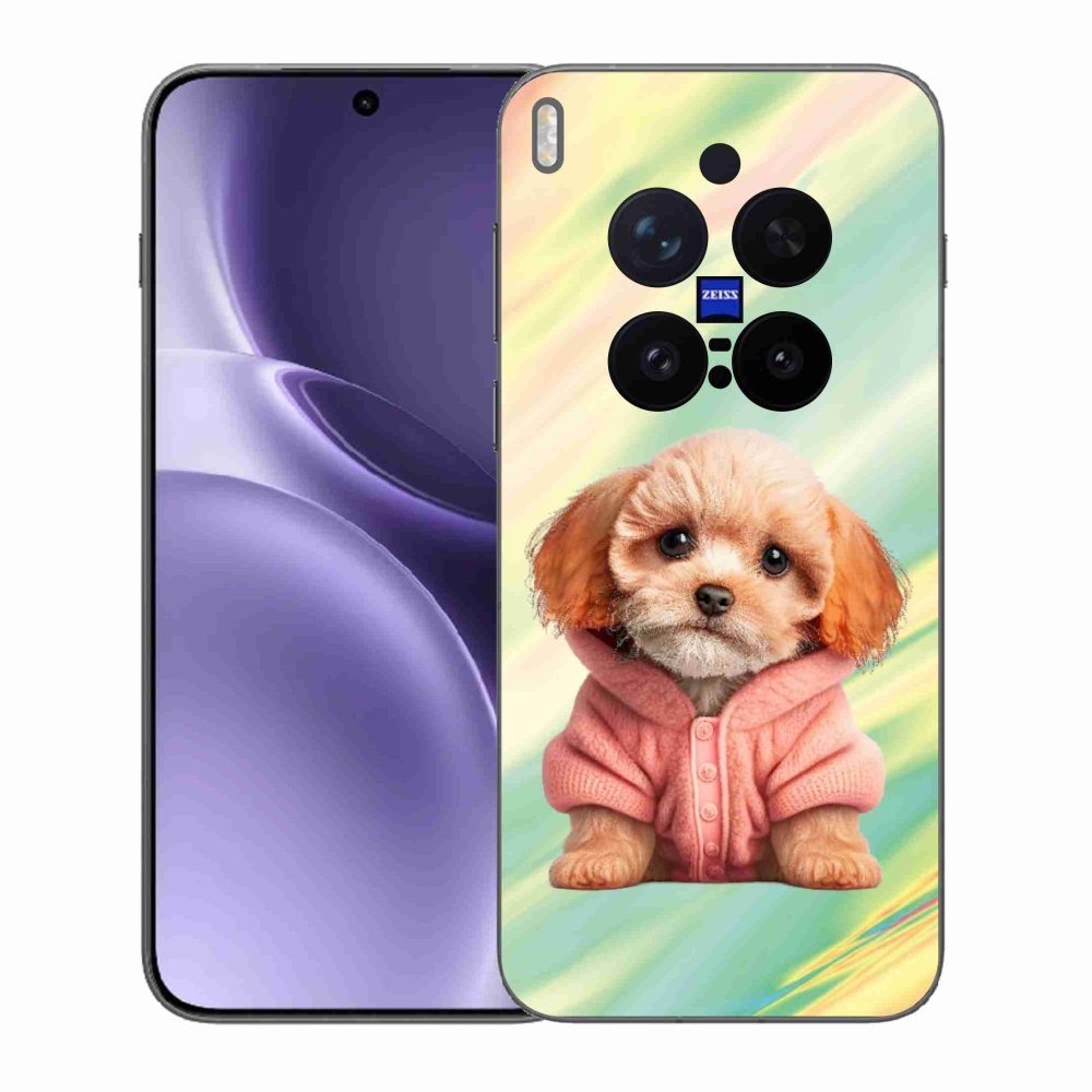 Gelový kryt mmCase na Vivo X300 Pro - štěně ve svetru