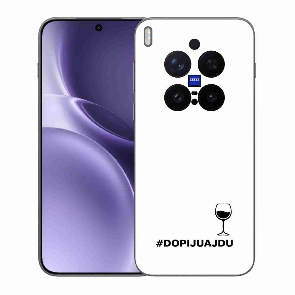 Gelový kryt mmCase na Vivo X300 Pro - vinný motiv bílé pozadí