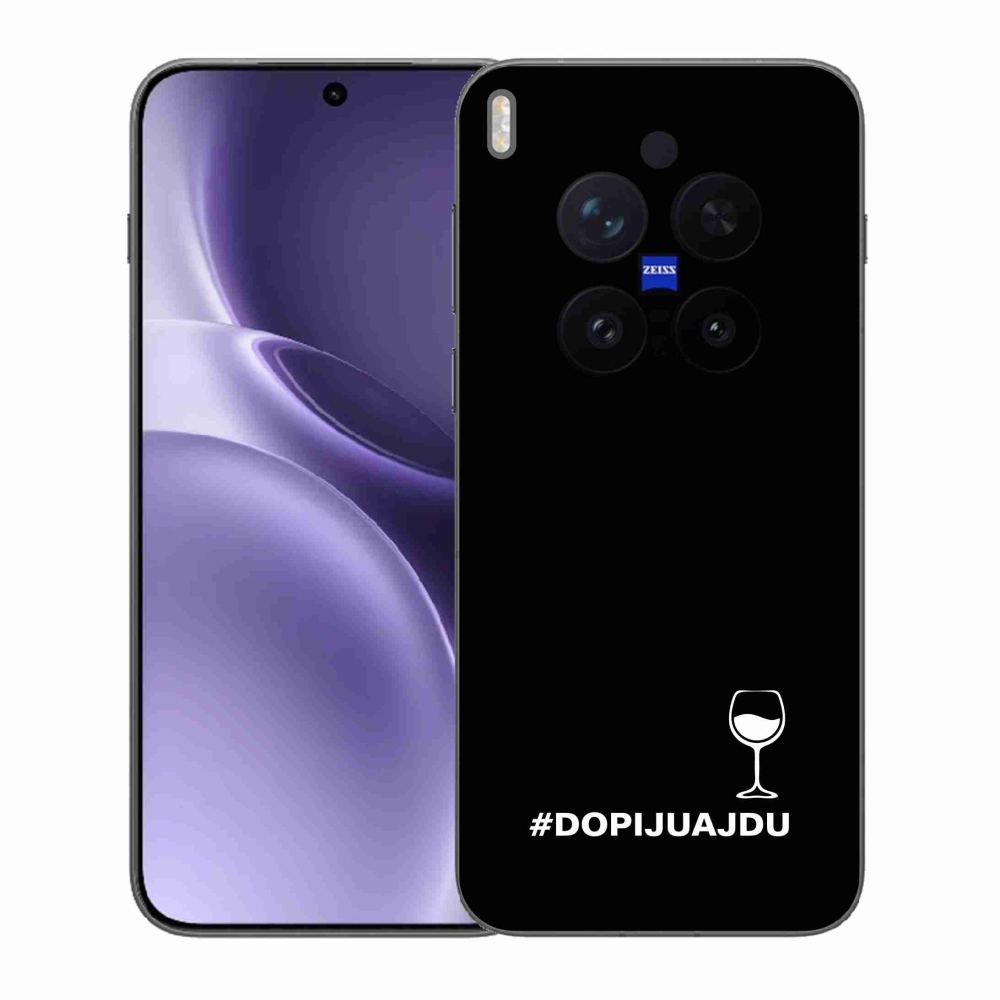 Gelový kryt mmCase na Vivo X300 Pro - vinný motiv černé pozadí