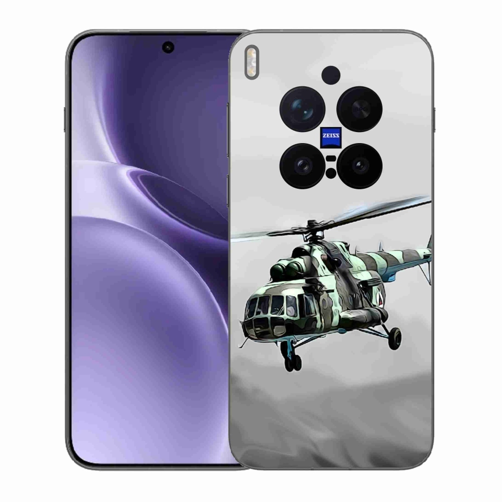 Gelový kryt mmCase na Vivo X300 Pro - vojenský vrtulník
