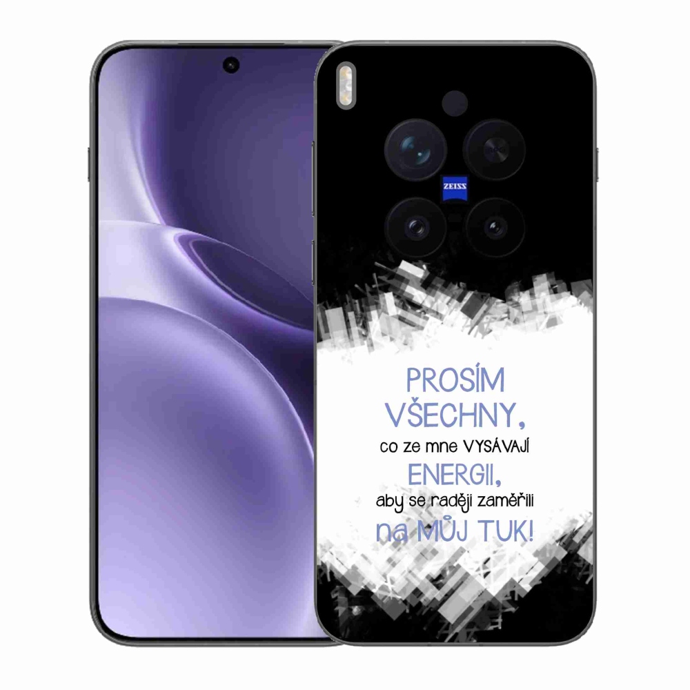Gelový kryt mmCase na Vivo X300 Pro - vtipný text 1 modrý