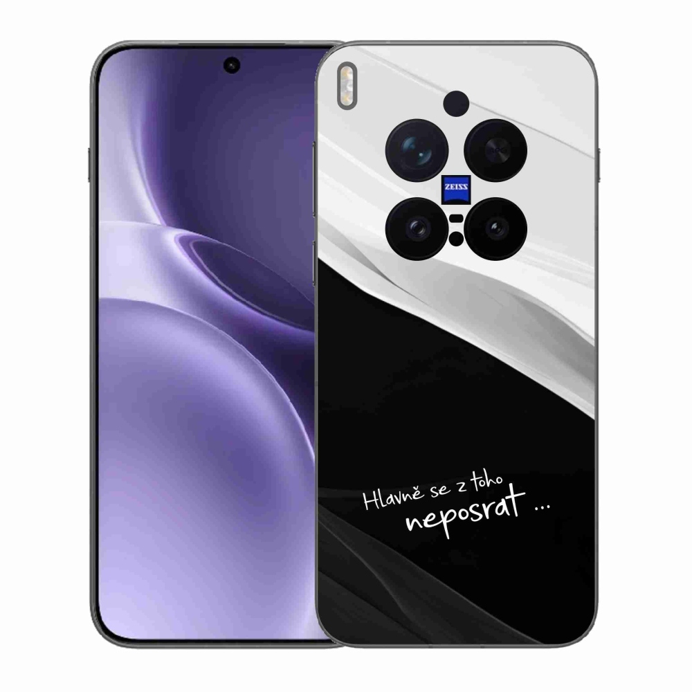 Gelový kryt mmCase na Vivo X300 Pro - vtipný text 13 černobílé pozadí