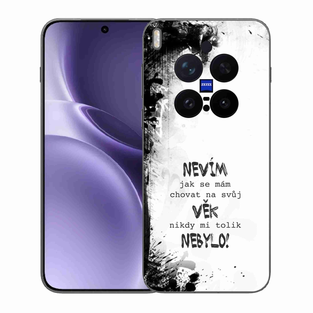 Gelový kryt mmCase na Vivo X300 Pro - vtipný text 14 bílé pozadí