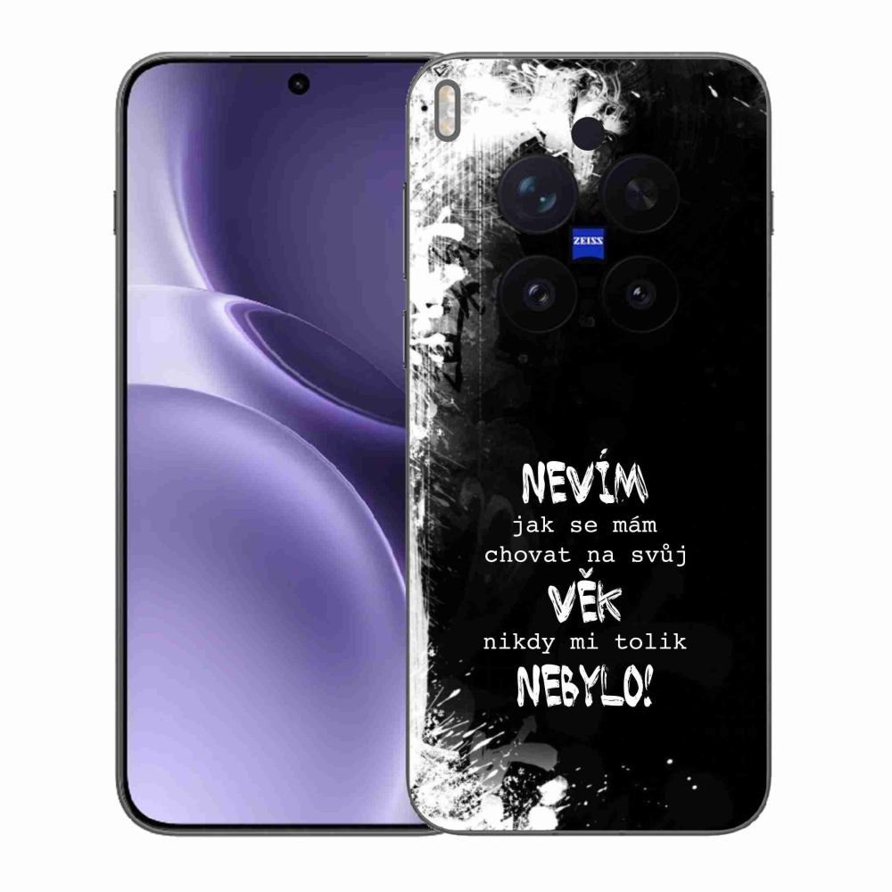 Gelový kryt mmCase na Vivo X300 Pro - vtipný text 14 černé pozadí