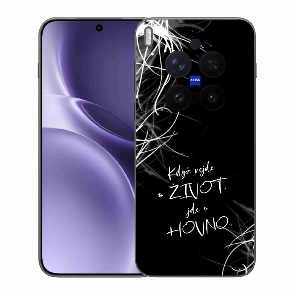 Gelový kryt mmCase na Vivo X300 Pro - vtipný text 16 černé pozadí