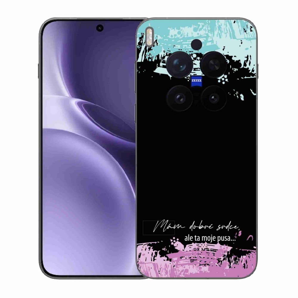 Gelový kryt mmCase na Vivo X300 Pro - vtipný text 3 černé pozadí