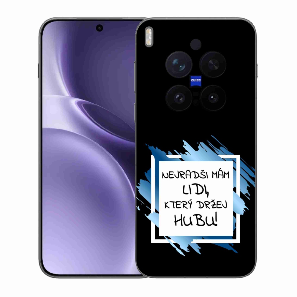 Gelový kryt mmCase na Vivo X300 Pro - vtipný text 7 bíločerné pozadí