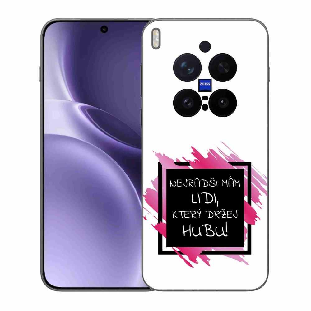 Gelový kryt mmCase na Vivo X300 Pro - vtipný text 7 černobílé pozadí