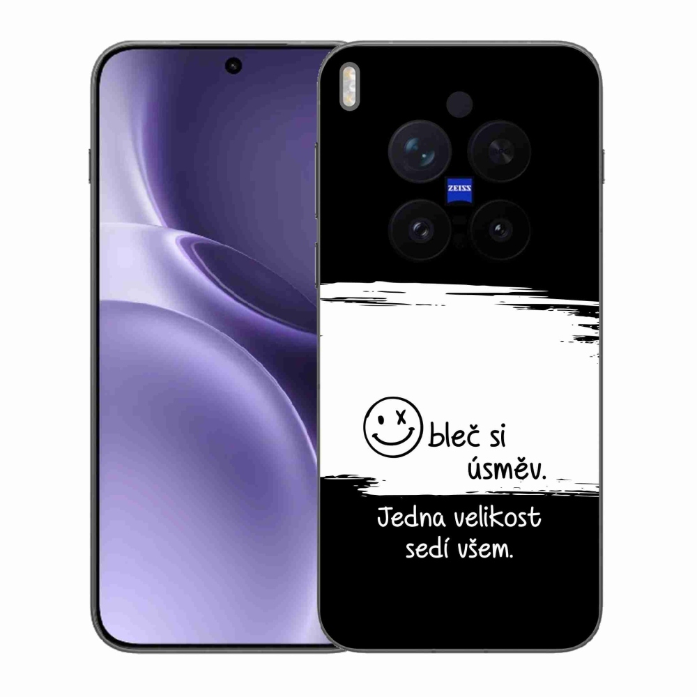 Gelový kryt mmCase na Vivo X300 Pro - vtipný text 8 bíločerné pozadí