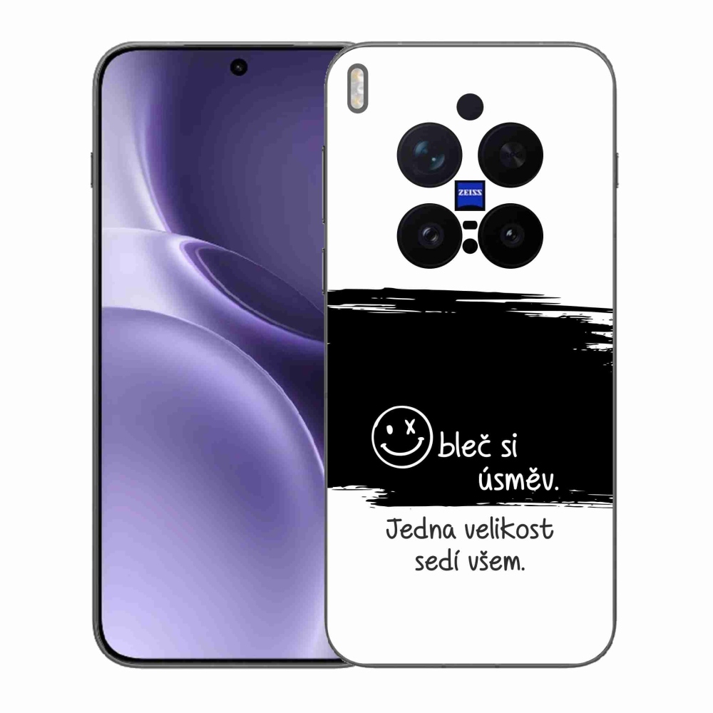 Gelový kryt mmCase na Vivo X300 Pro - vtipný text 8 černobílé pozadí