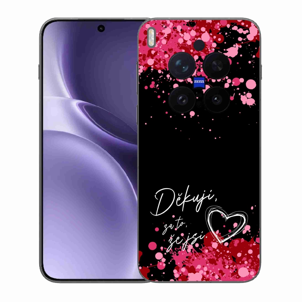 Gelový kryt mmCase na Vivo X300 Pro - zamilovaný text 2 černé pozadí