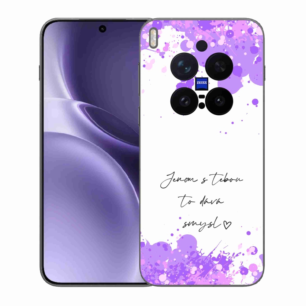 Gelový kryt mmCase na Vivo X300 Pro - zamilovaný text bílé pozadí