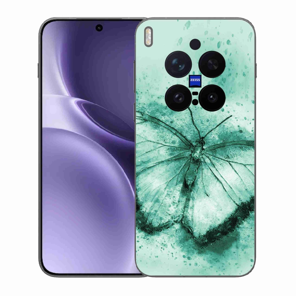 Gelový kryt mmCase na Vivo X300 Pro - zelený motýl