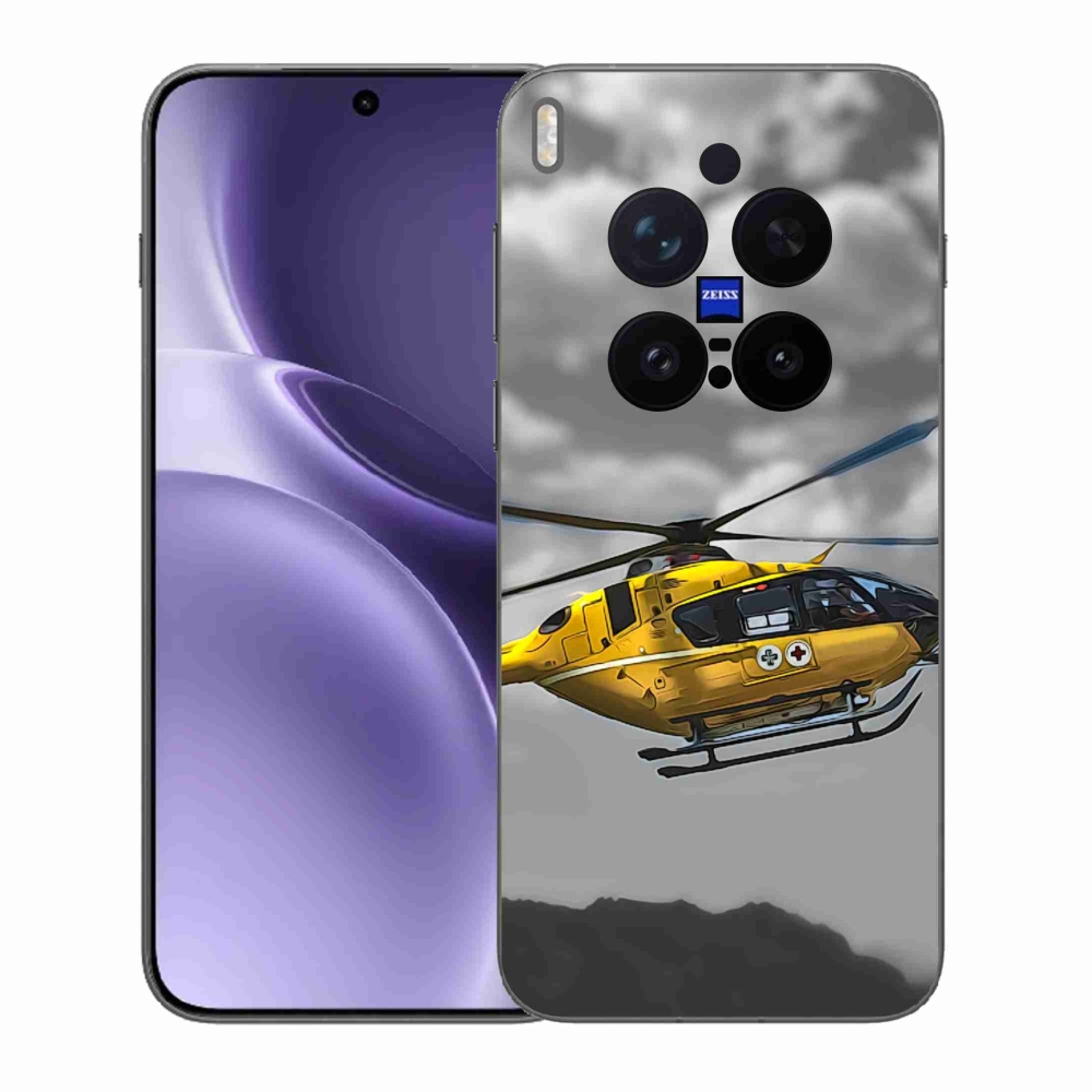 Gelový kryt mmCase na Vivo X300 Pro - žlutá helikoptéra