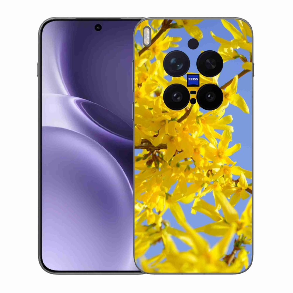 Gelový kryt mmCase na Vivo X300 Pro - žluté květy