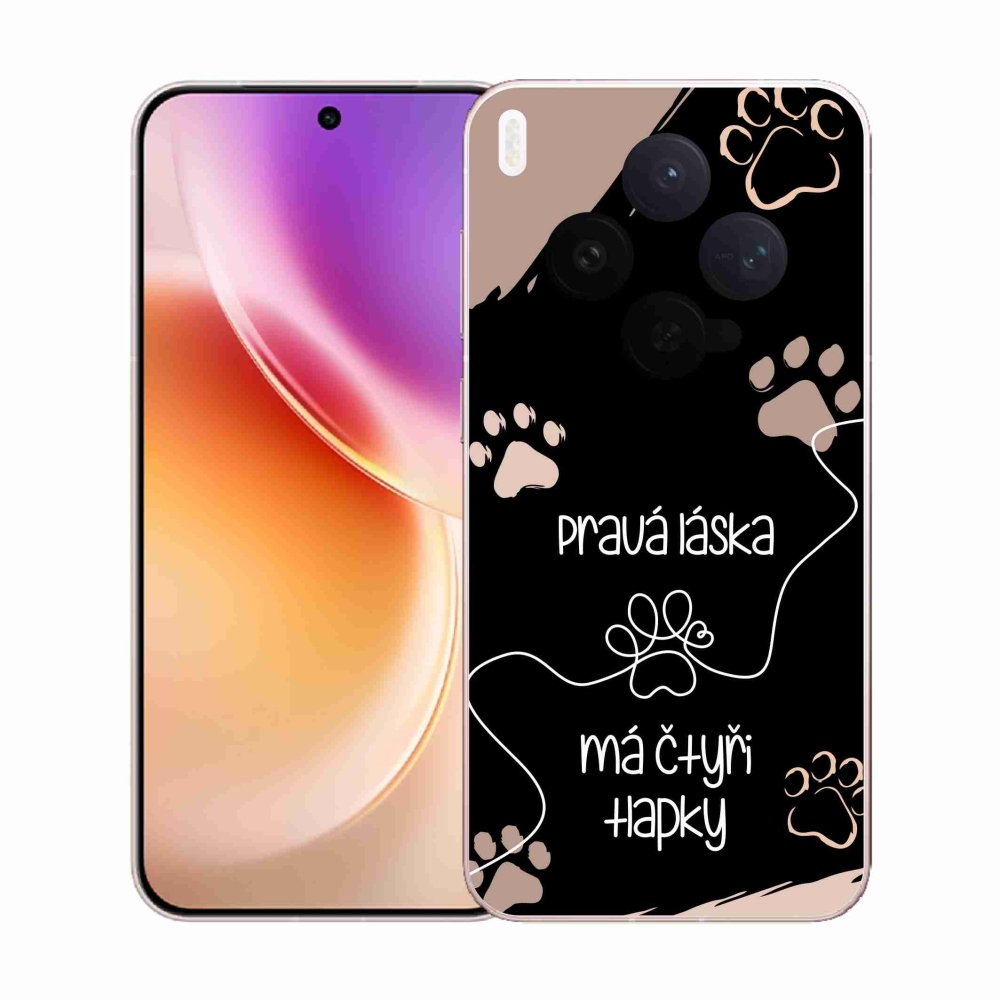 Gelový kryt mmCase na Vivo X300 - psí motiv 1 černé pozadí