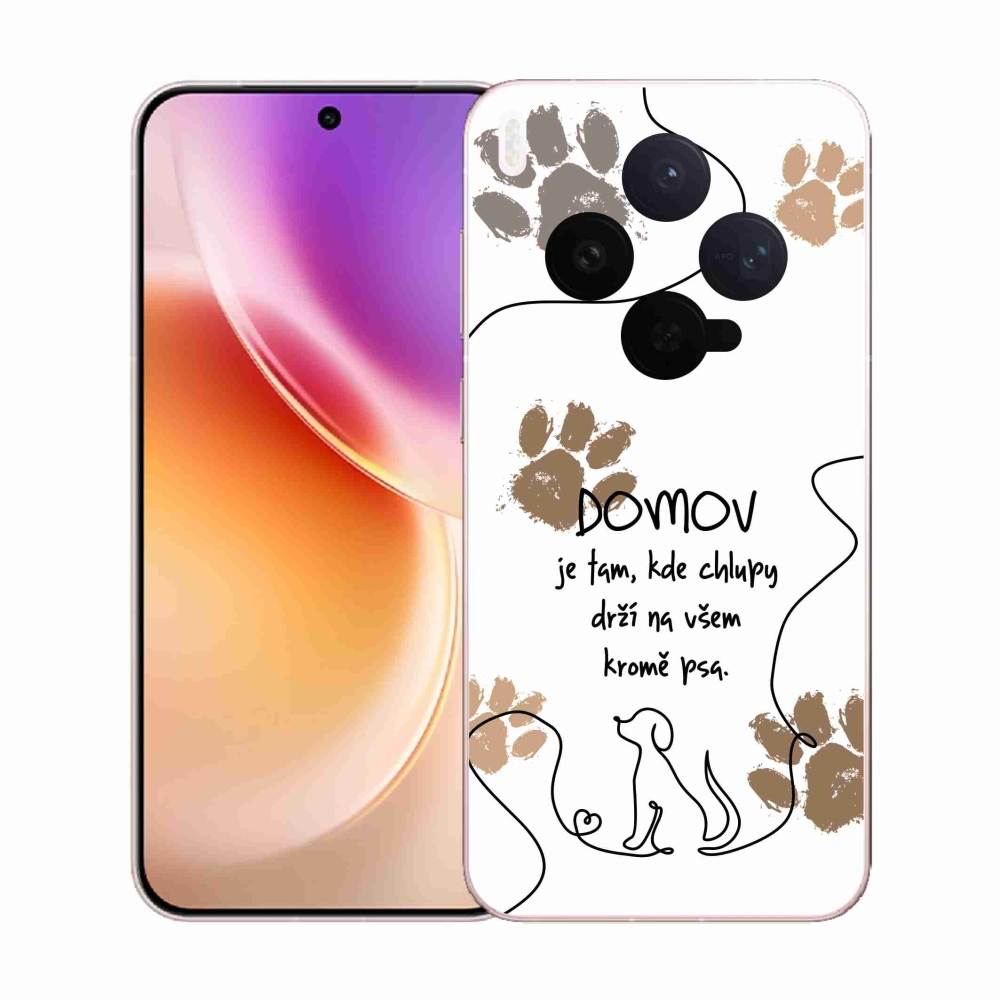 Gelový kryt mmCase na Vivo X300 - psí motiv bílé pozadí